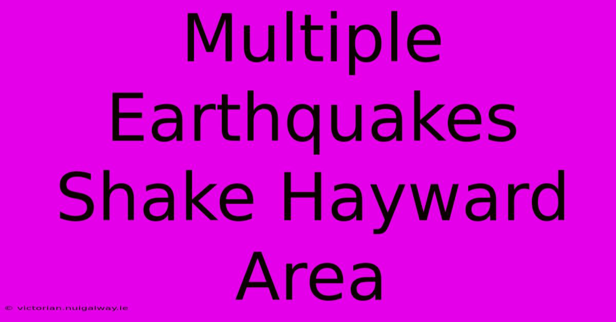 Multiple Earthquakes Shake Hayward Area