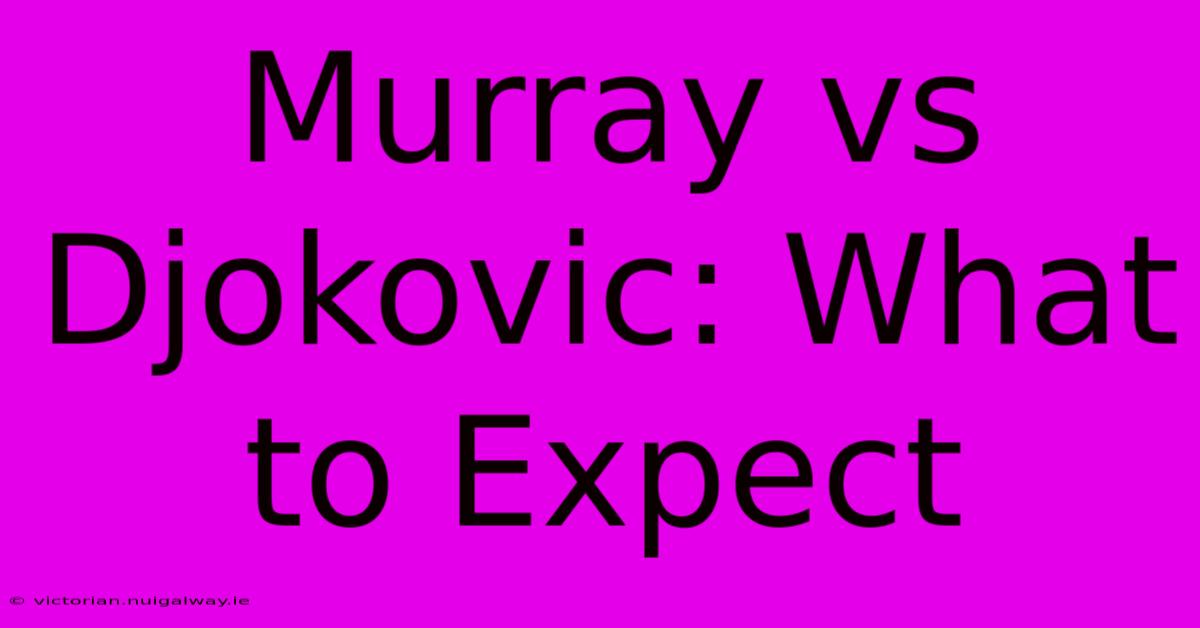 Murray Vs Djokovic: What To Expect