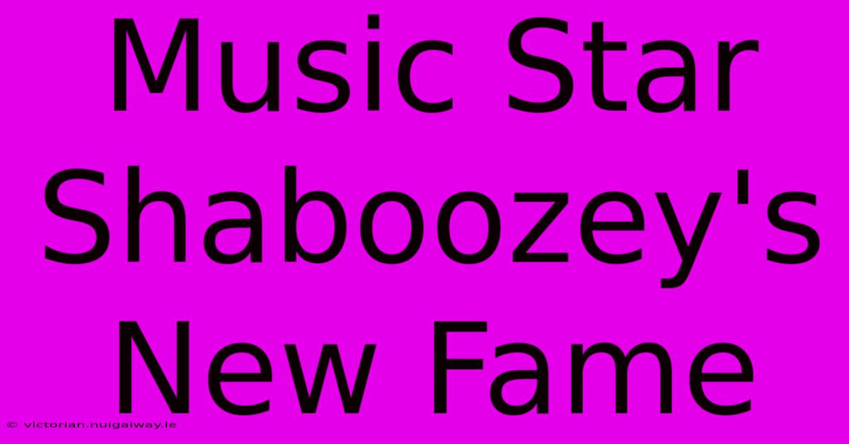 Music Star Shaboozey's New Fame