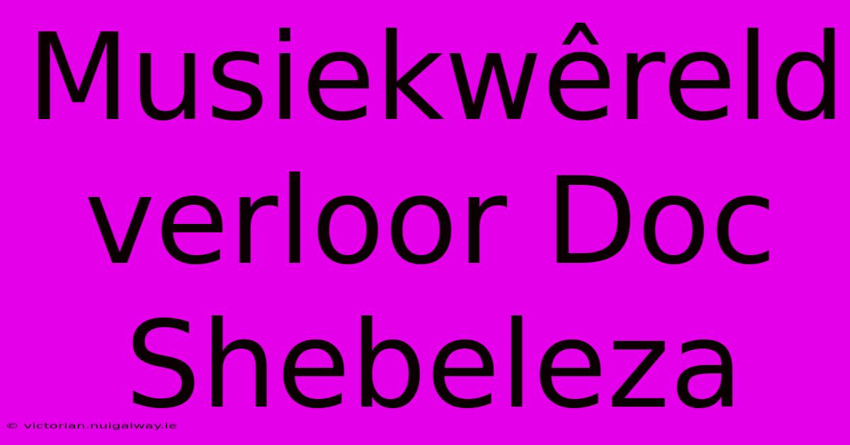 Musiekwêreld Verloor Doc Shebeleza