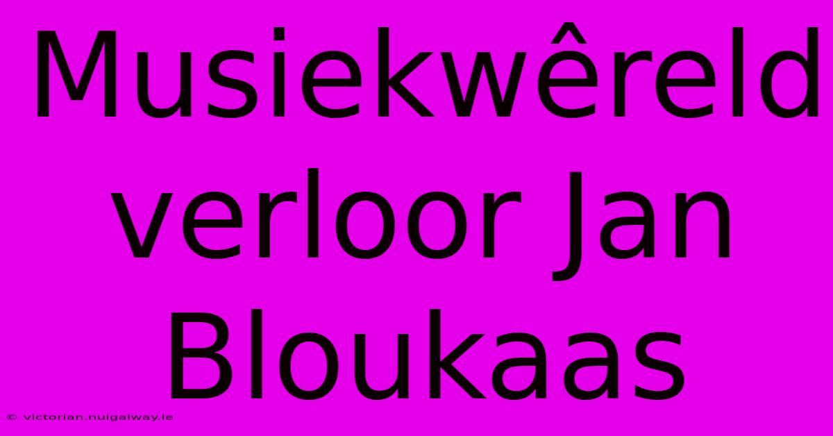 Musiekwêreld Verloor Jan Bloukaas