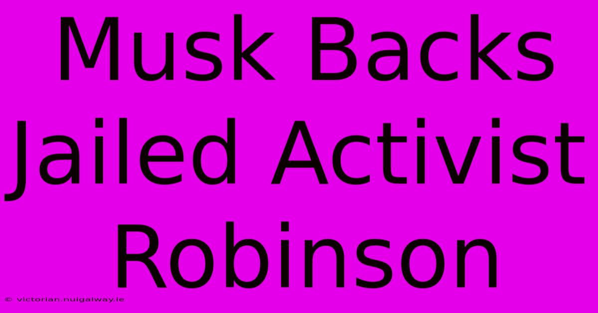 Musk Backs Jailed Activist Robinson