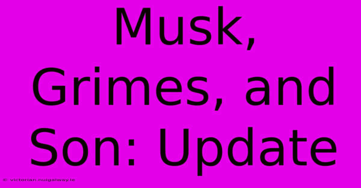 Musk, Grimes, And Son: Update