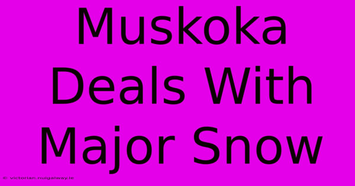 Muskoka Deals With Major Snow