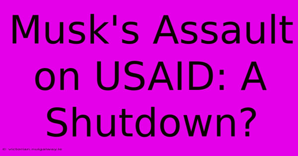 Musk's Assault On USAID: A Shutdown?