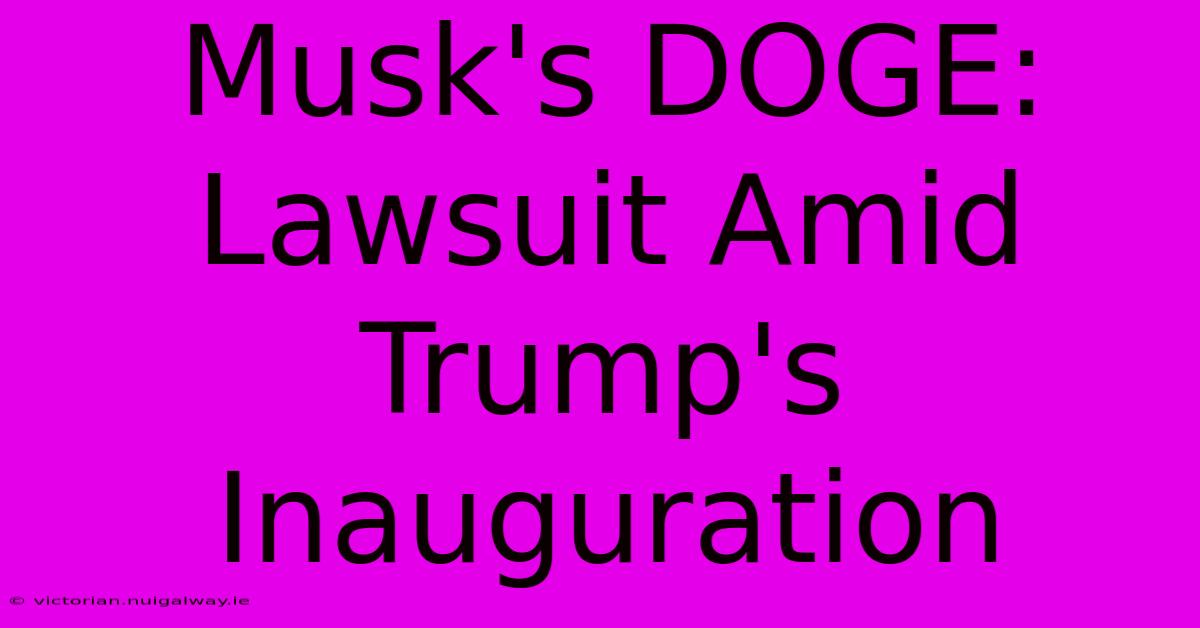 Musk's DOGE: Lawsuit Amid Trump's Inauguration