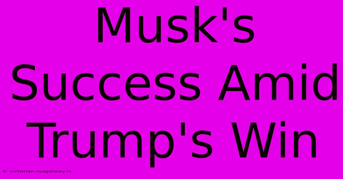 Musk's Success Amid Trump's Win 