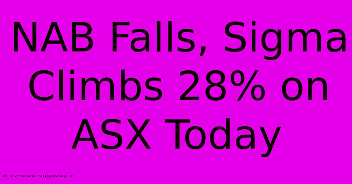 NAB Falls, Sigma Climbs 28% On ASX Today 