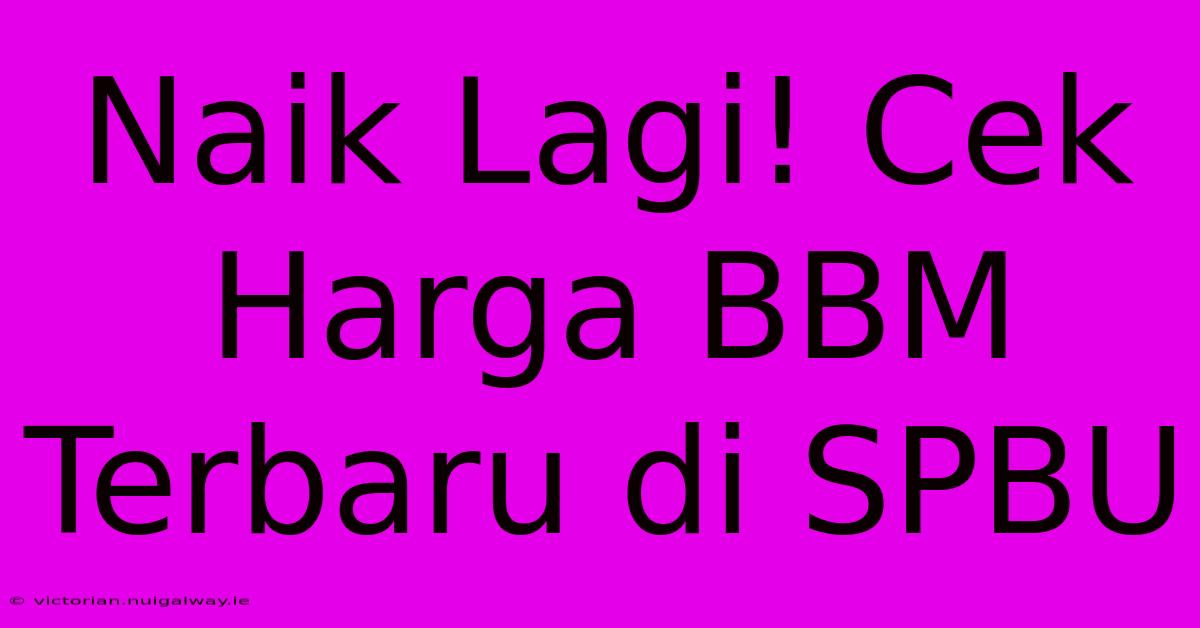 Naik Lagi! Cek Harga BBM Terbaru Di SPBU