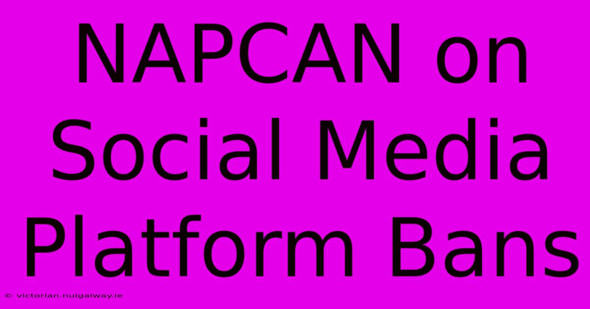 NAPCAN On Social Media Platform Bans