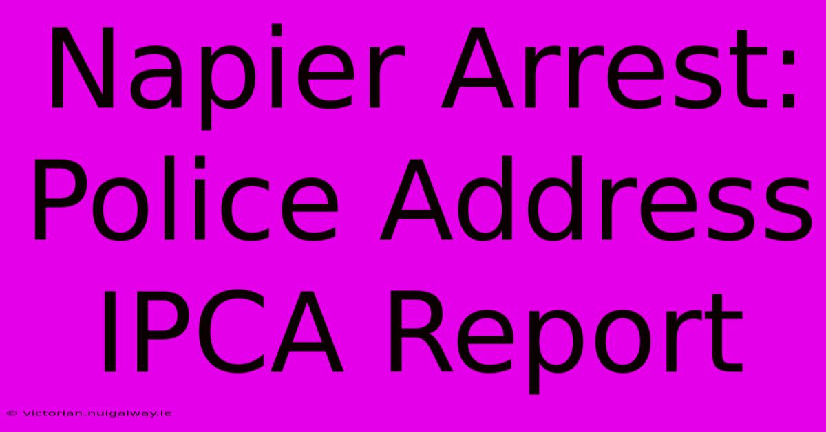 Napier Arrest: Police Address IPCA Report