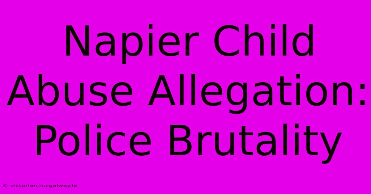 Napier Child Abuse Allegation: Police Brutality