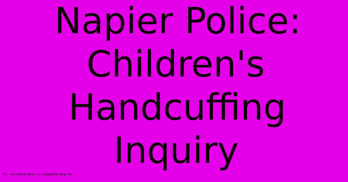 Napier Police: Children's Handcuffing Inquiry