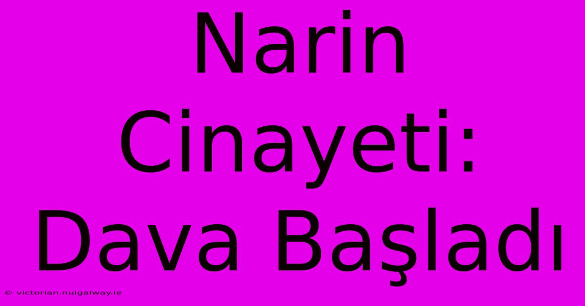 Narin Cinayeti: Dava Başladı