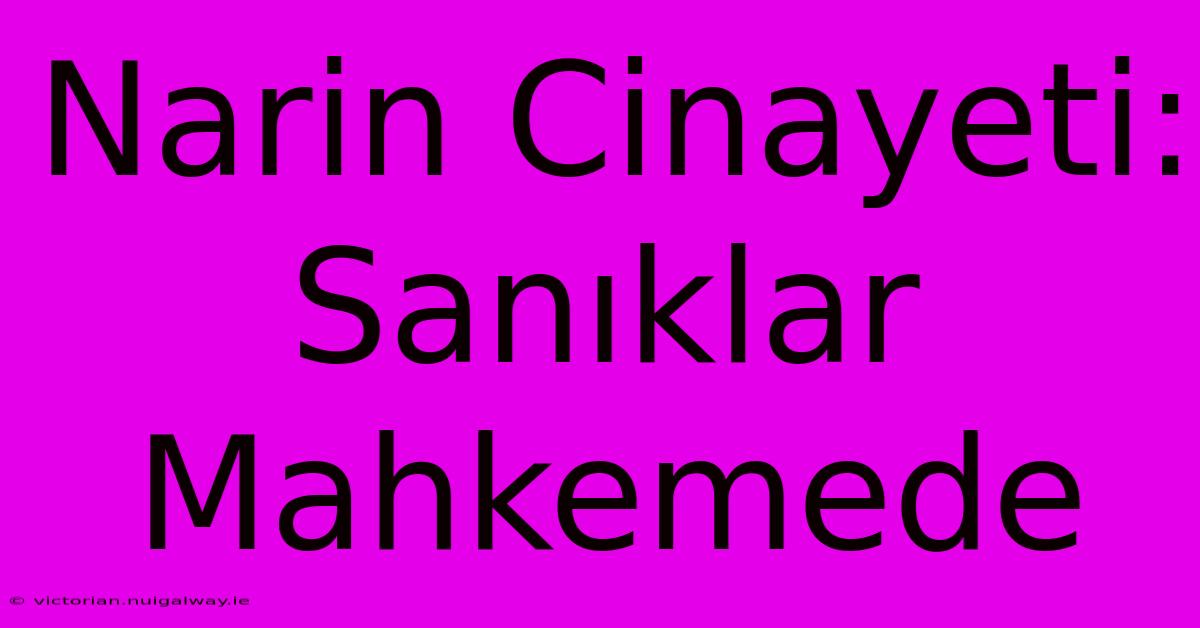 Narin Cinayeti: Sanıklar Mahkemede