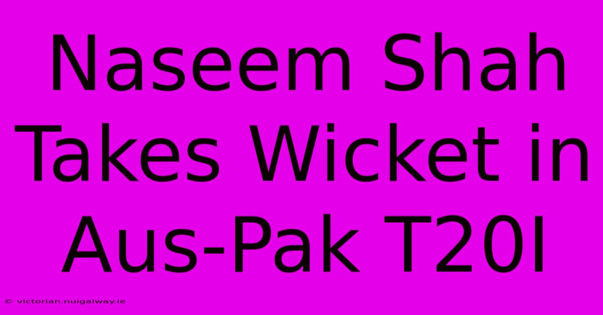 Naseem Shah Takes Wicket In Aus-Pak T20I 