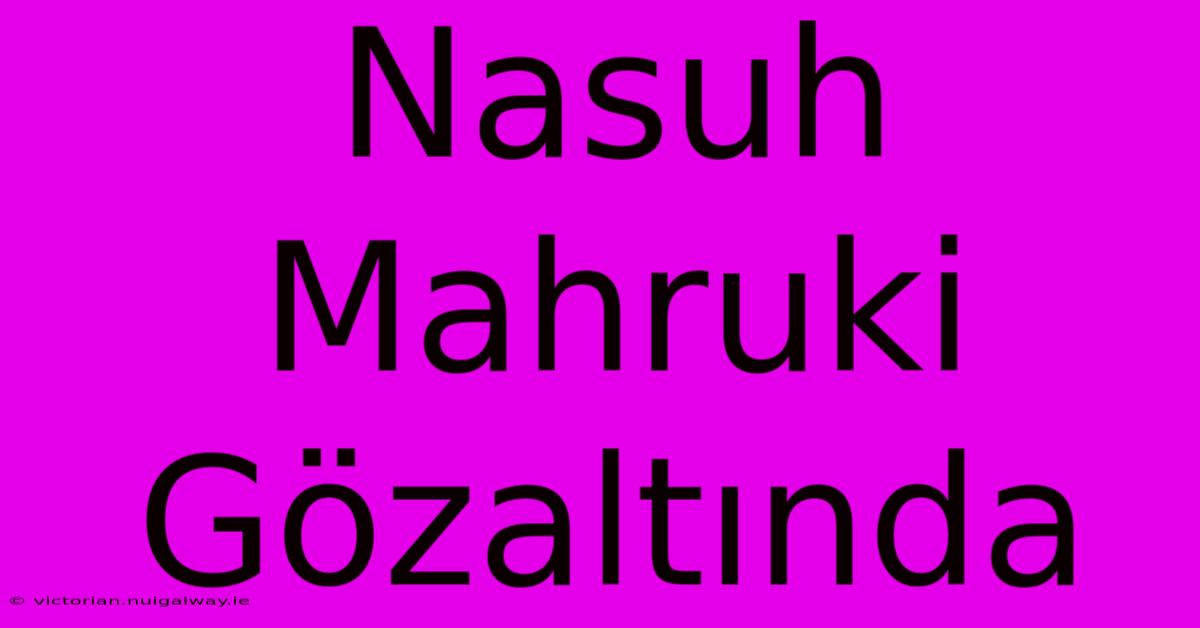 Nasuh Mahruki Gözaltında