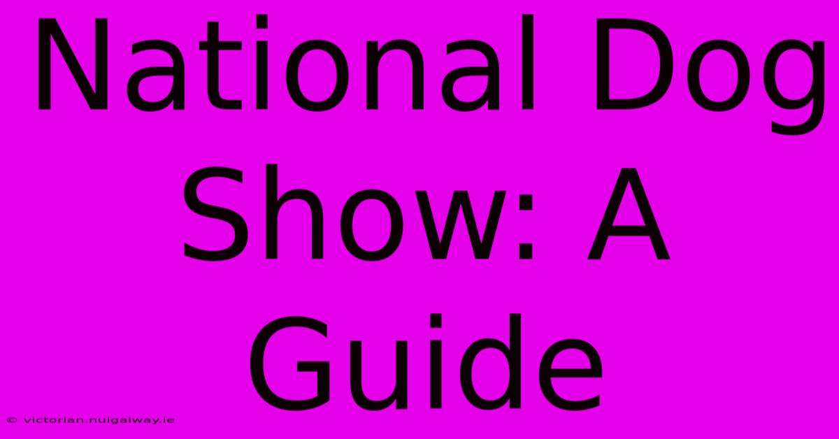 National Dog Show: A Guide