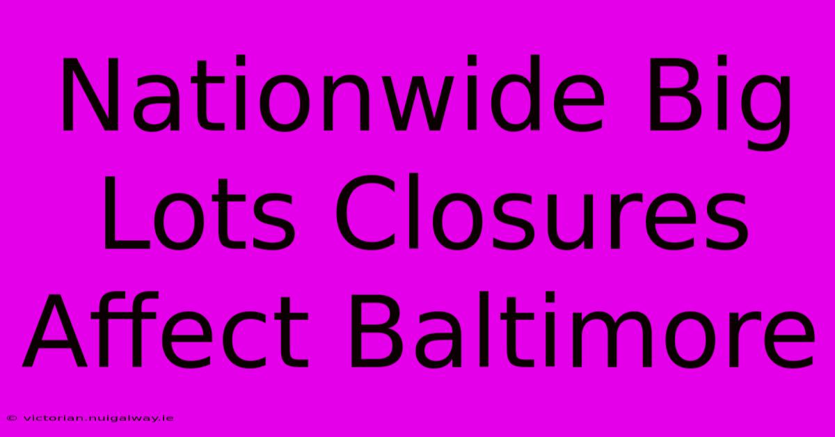 Nationwide Big Lots Closures Affect Baltimore