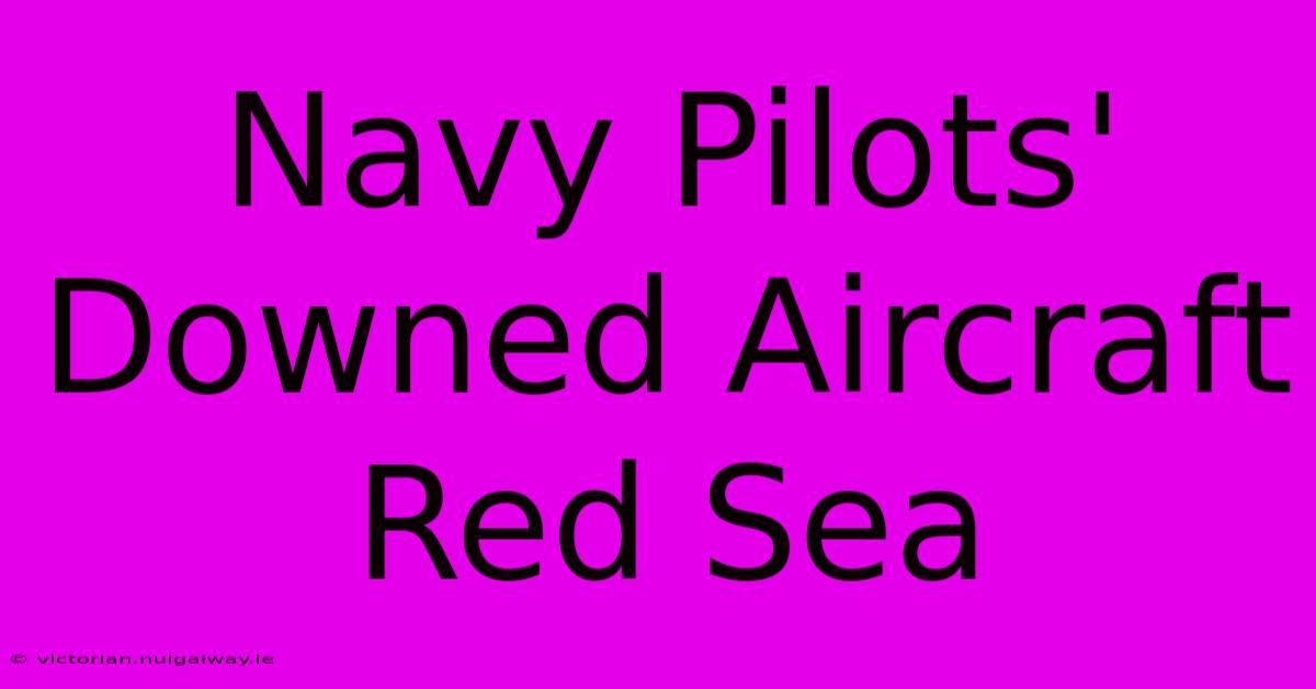 Navy Pilots' Downed Aircraft Red Sea