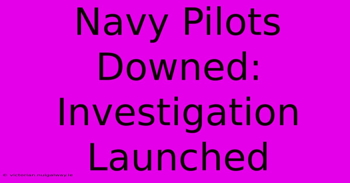 Navy Pilots Downed: Investigation Launched