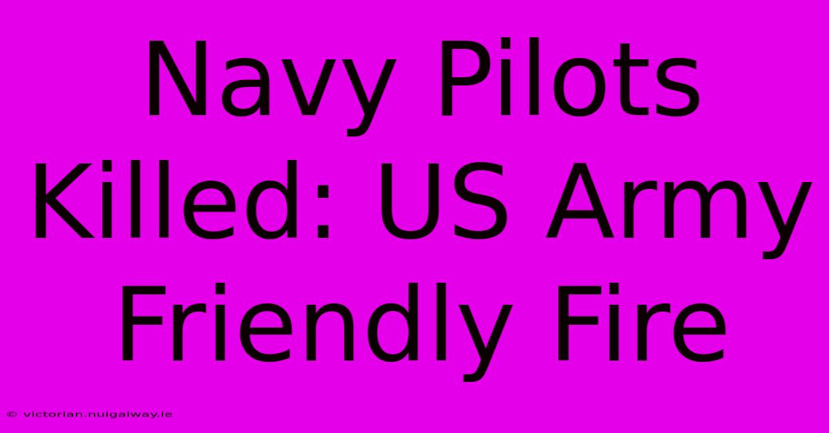 Navy Pilots Killed: US Army Friendly Fire