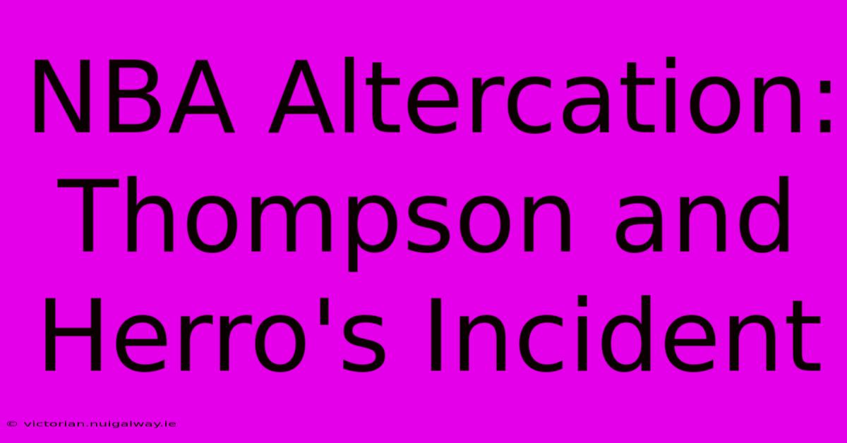 NBA Altercation: Thompson And Herro's Incident