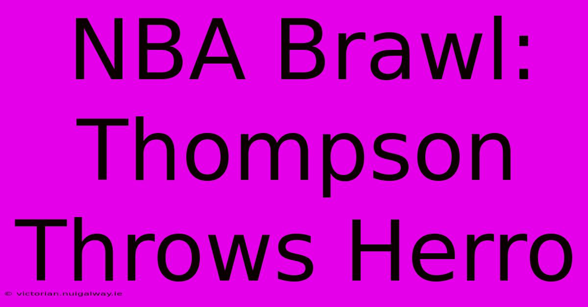 NBA Brawl: Thompson Throws Herro