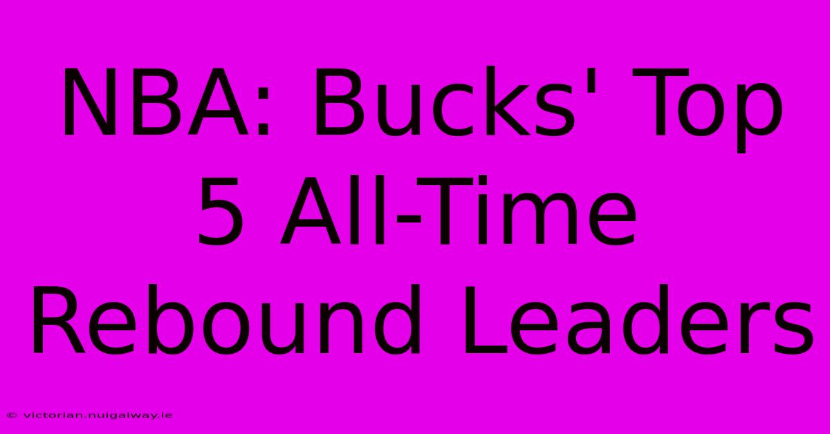 NBA: Bucks' Top 5 All-Time Rebound Leaders