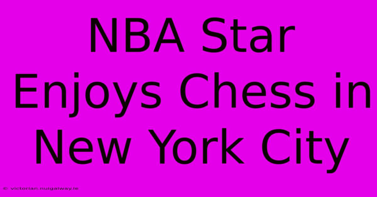 NBA Star Enjoys Chess In New York City