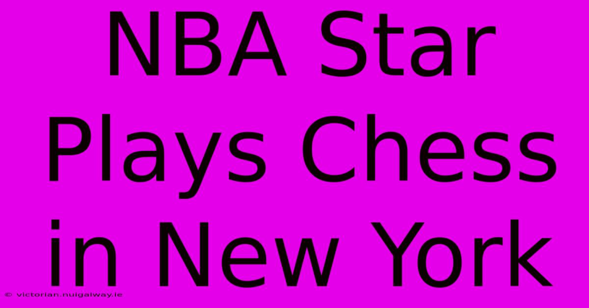 NBA Star Plays Chess In New York