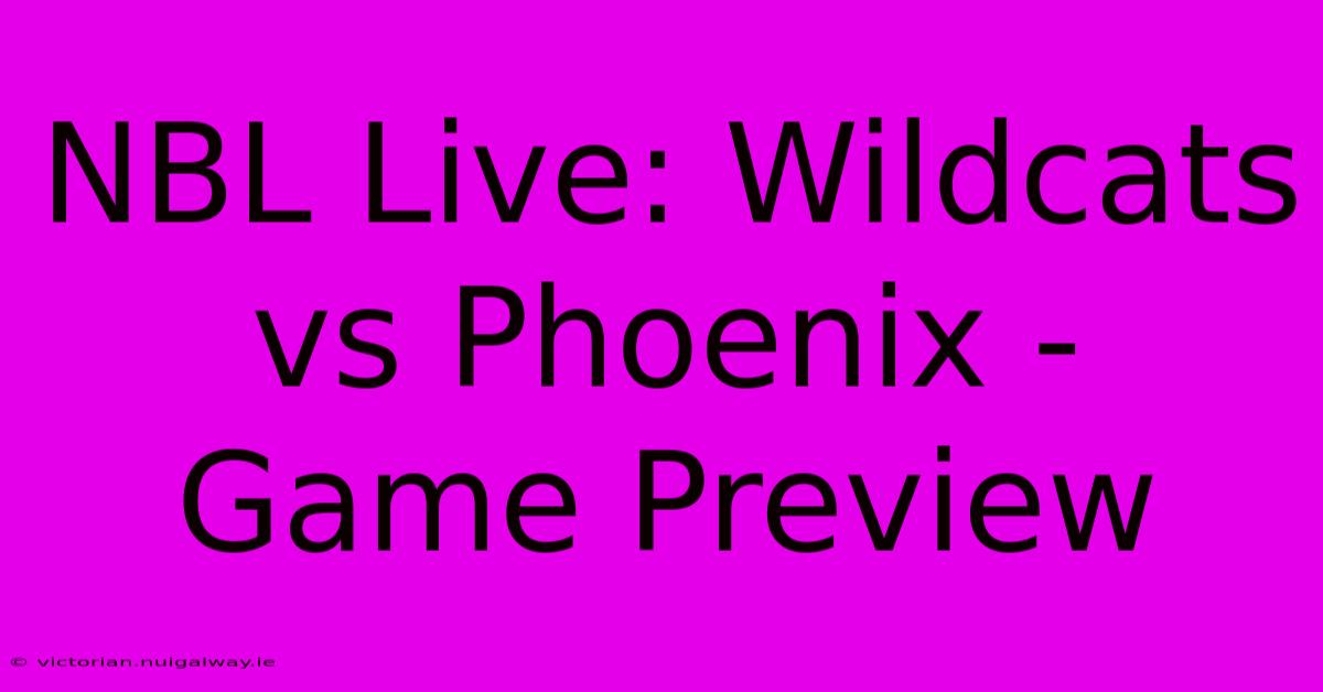 NBL Live: Wildcats Vs Phoenix - Game Preview 