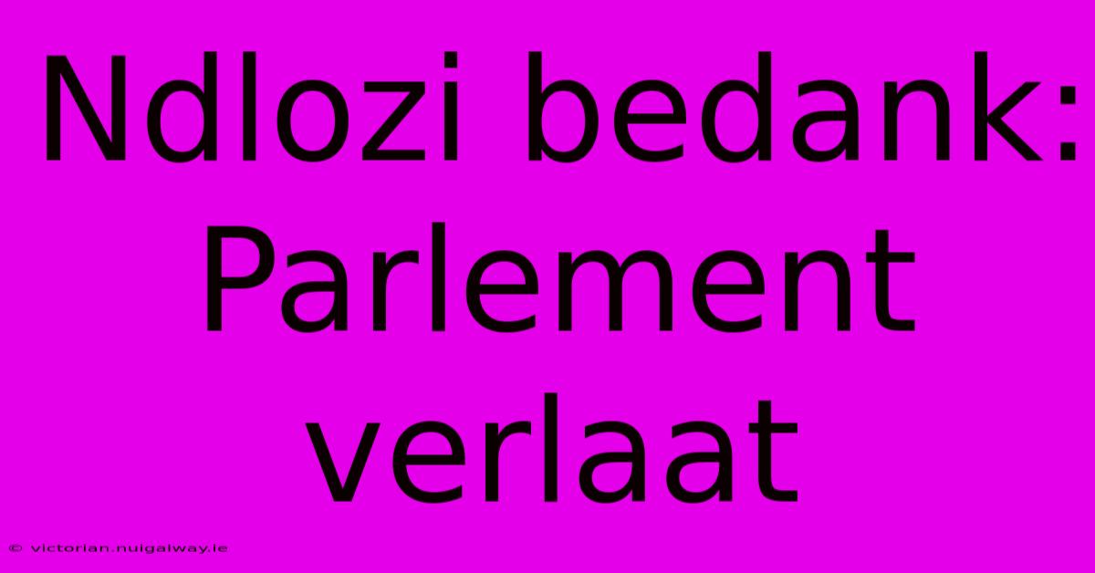 Ndlozi Bedank: Parlement Verlaat