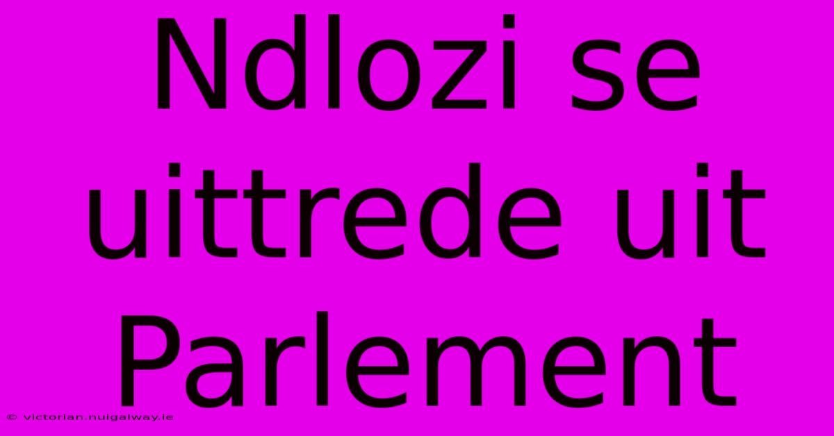 Ndlozi Se Uittrede Uit Parlement