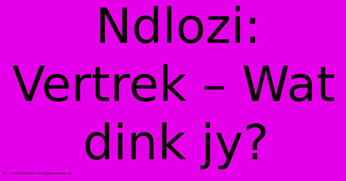 Ndlozi: Vertrek – Wat Dink Jy?