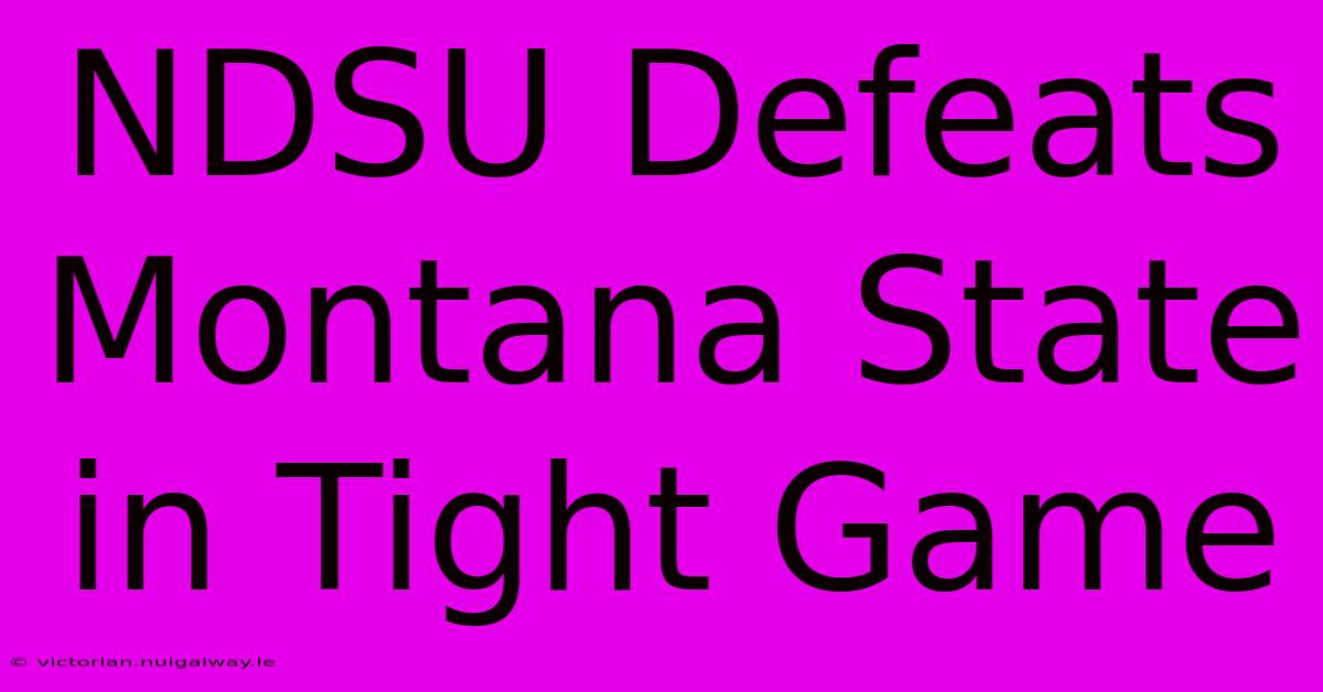 NDSU Defeats Montana State In Tight Game