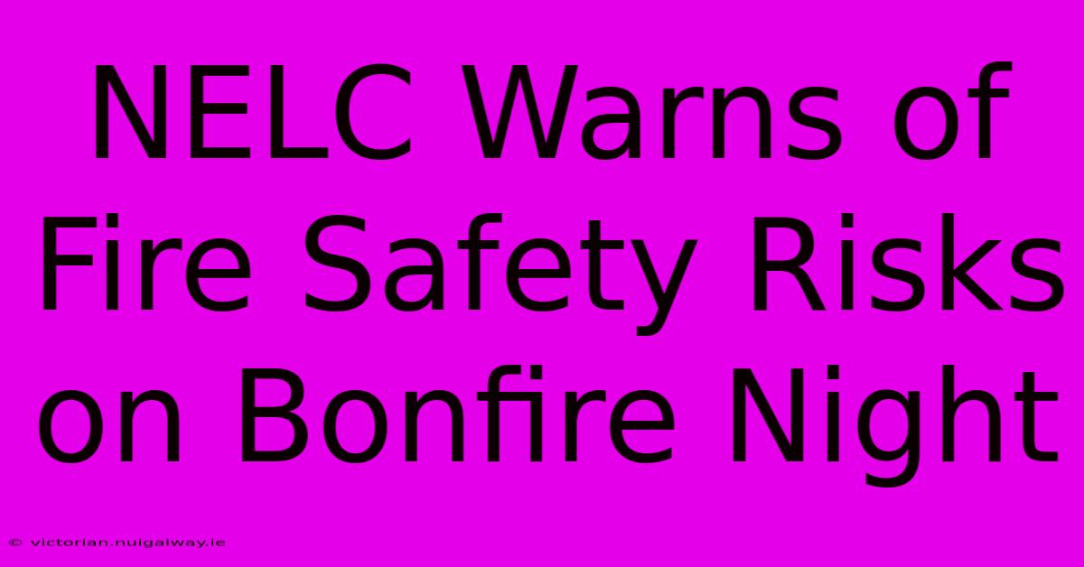 NELC Warns Of Fire Safety Risks On Bonfire Night 