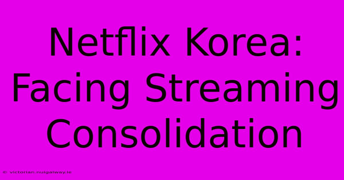 Netflix Korea: Facing Streaming Consolidation