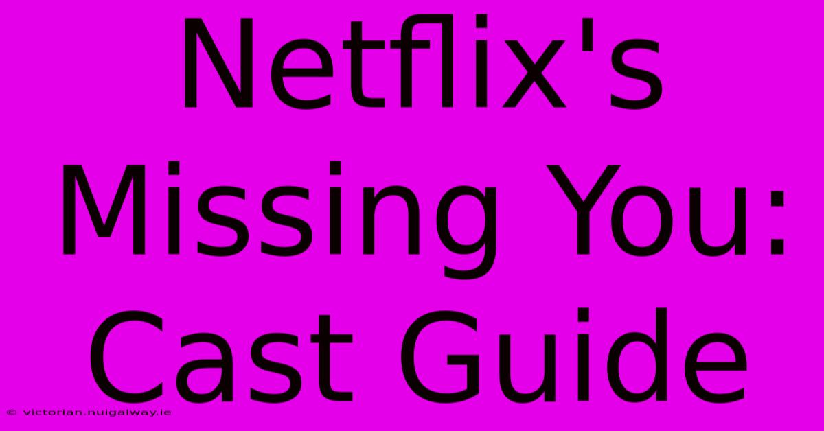 Netflix's Missing You: Cast Guide