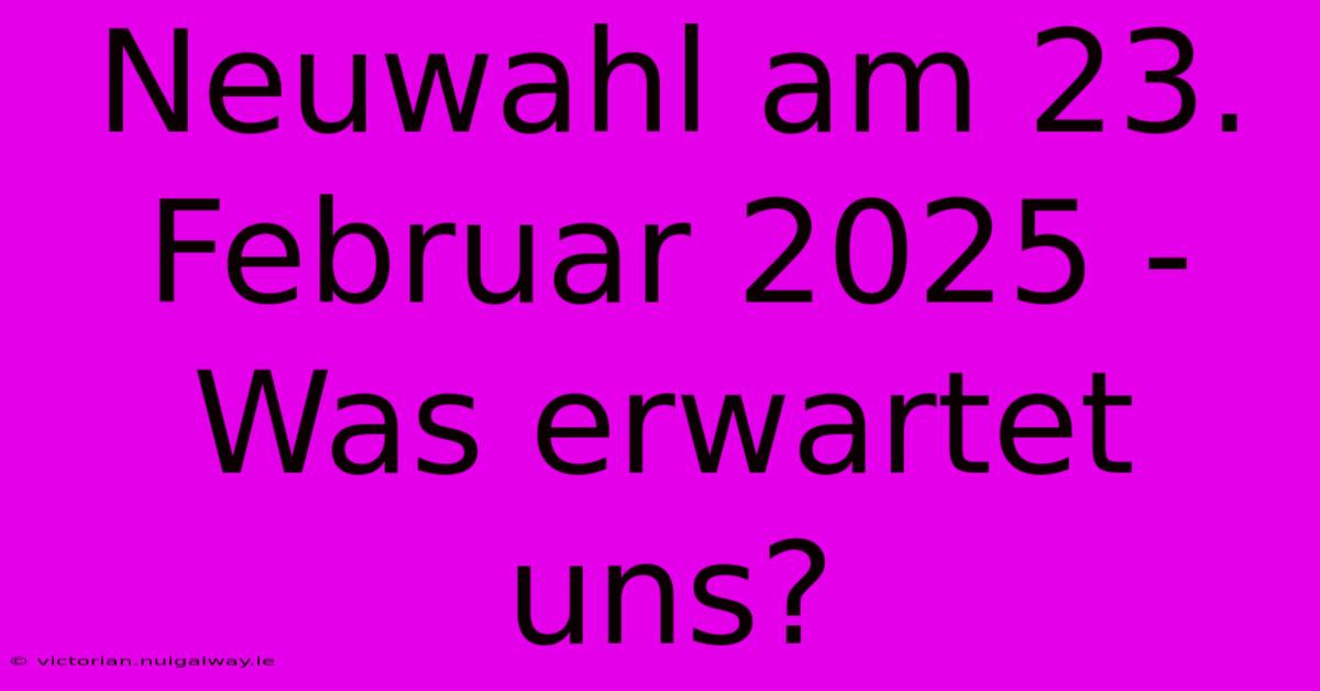 Neuwahl Am 23. Februar 2025 - Was Erwartet Uns? 