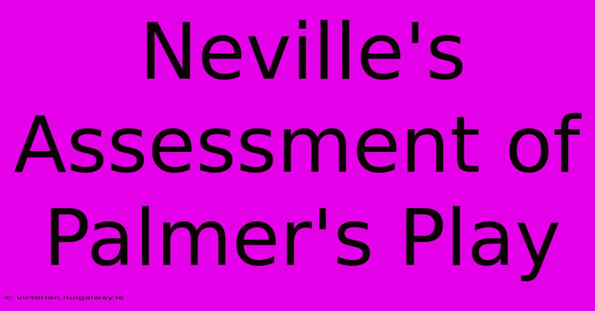 Neville's Assessment Of Palmer's Play