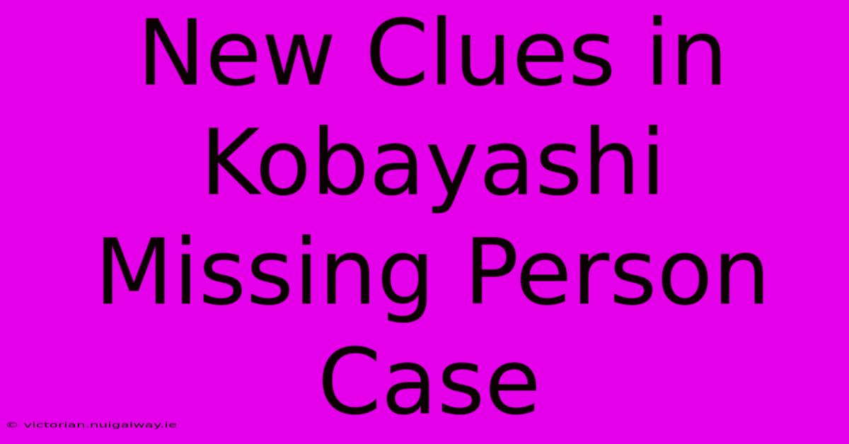 New Clues In Kobayashi Missing Person Case