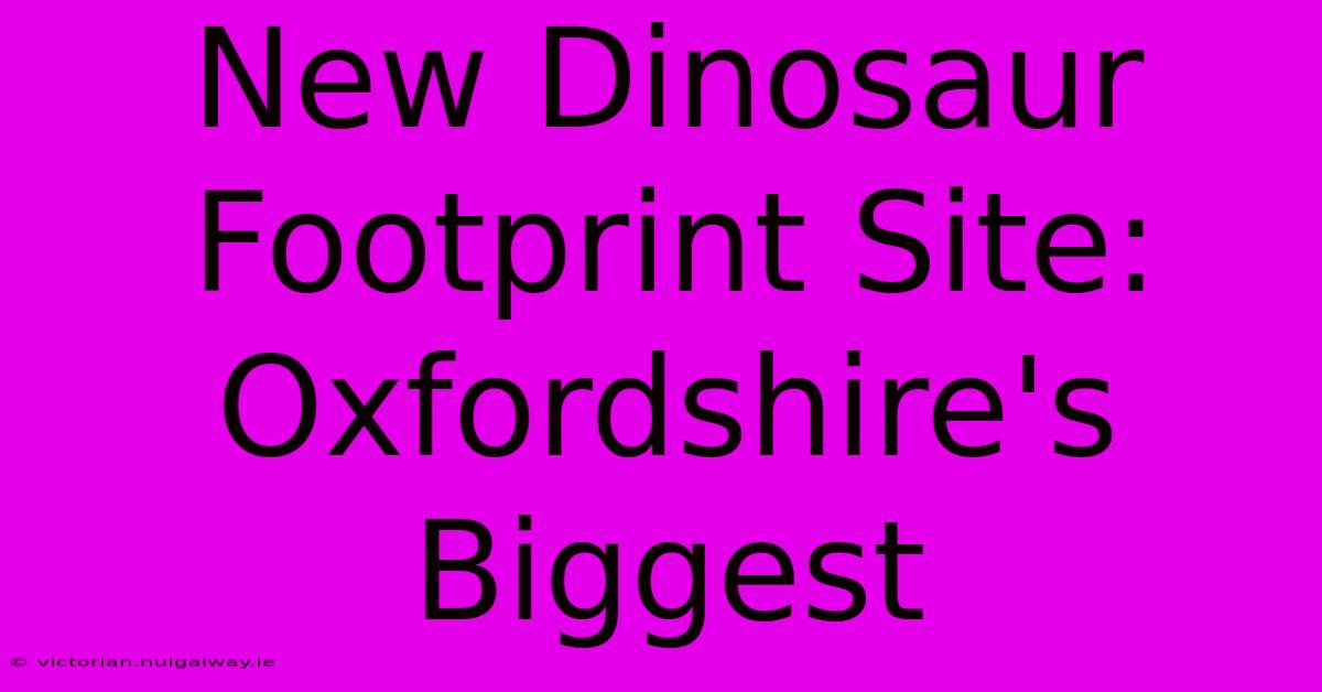 New Dinosaur Footprint Site: Oxfordshire's Biggest