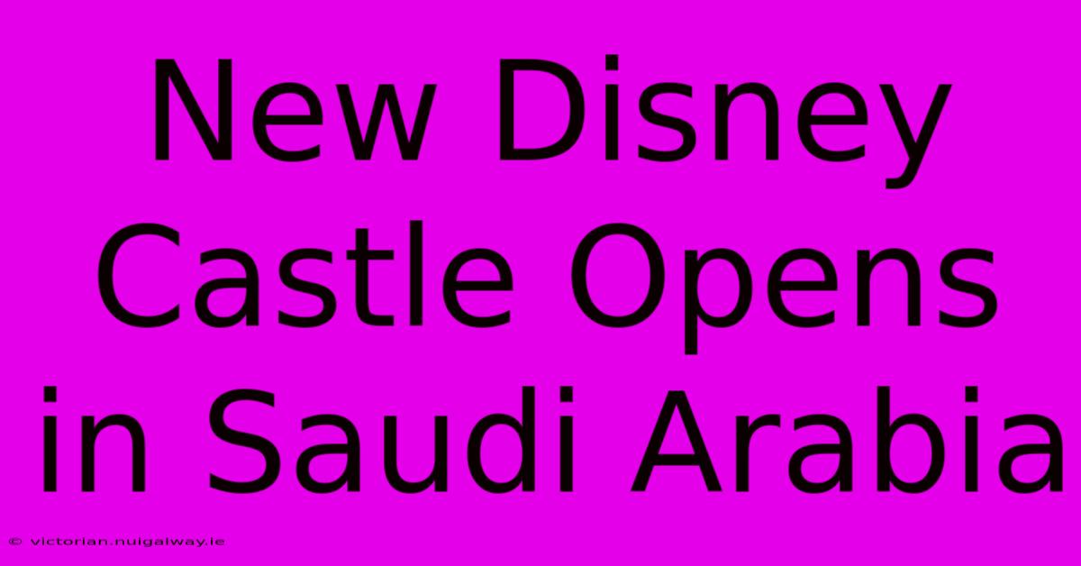 New Disney Castle Opens In Saudi Arabia