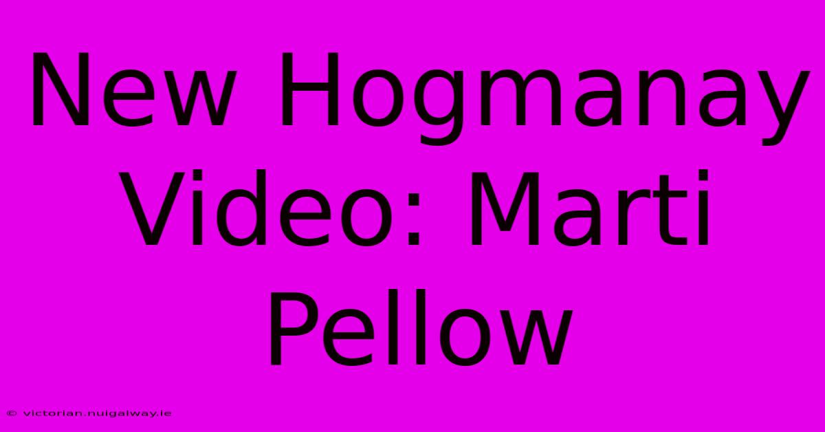 New Hogmanay Video: Marti Pellow