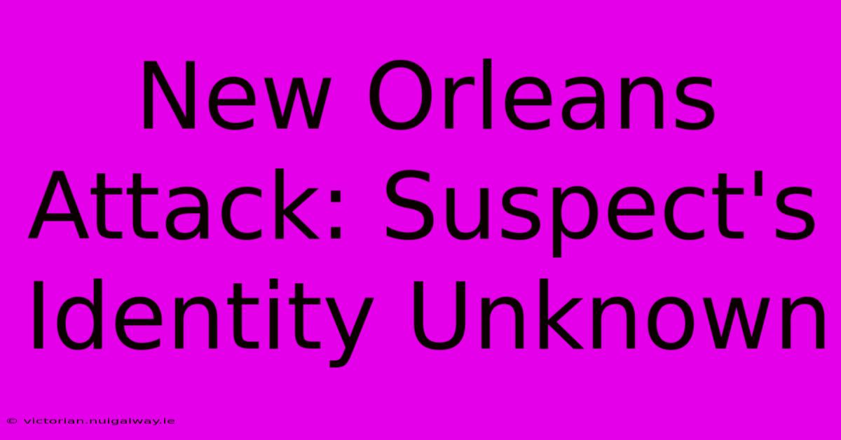 New Orleans Attack: Suspect's Identity Unknown