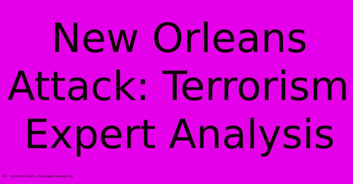 New Orleans Attack: Terrorism Expert Analysis