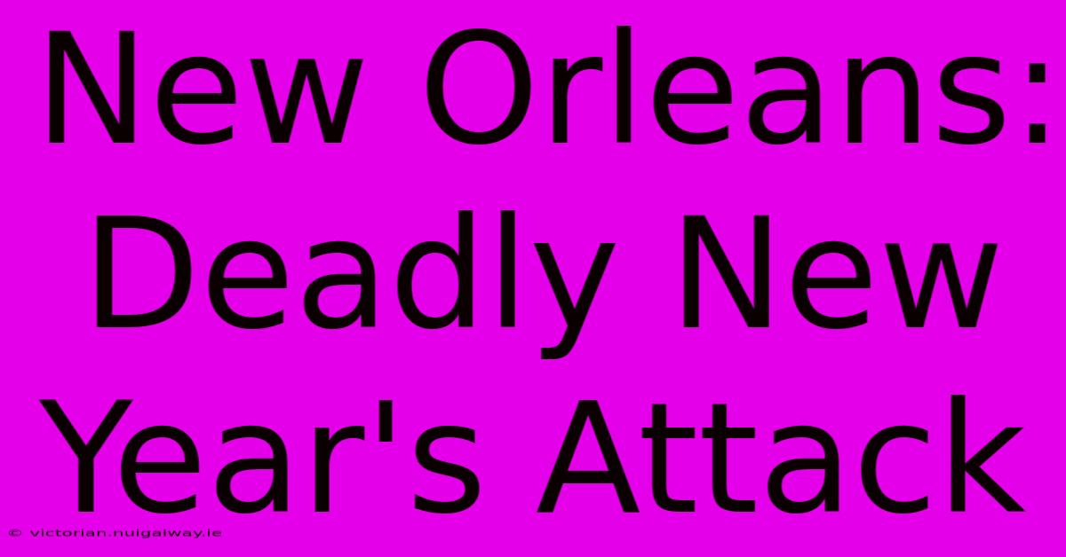 New Orleans: Deadly New Year's Attack