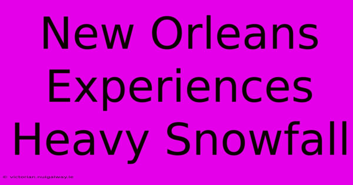 New Orleans Experiences Heavy Snowfall