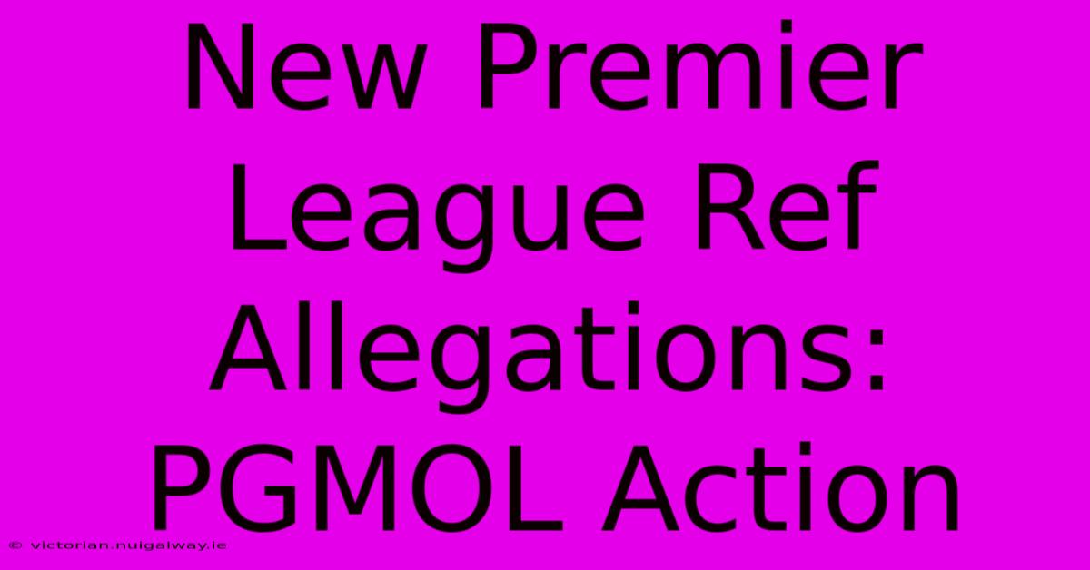 New Premier League Ref Allegations: PGMOL Action